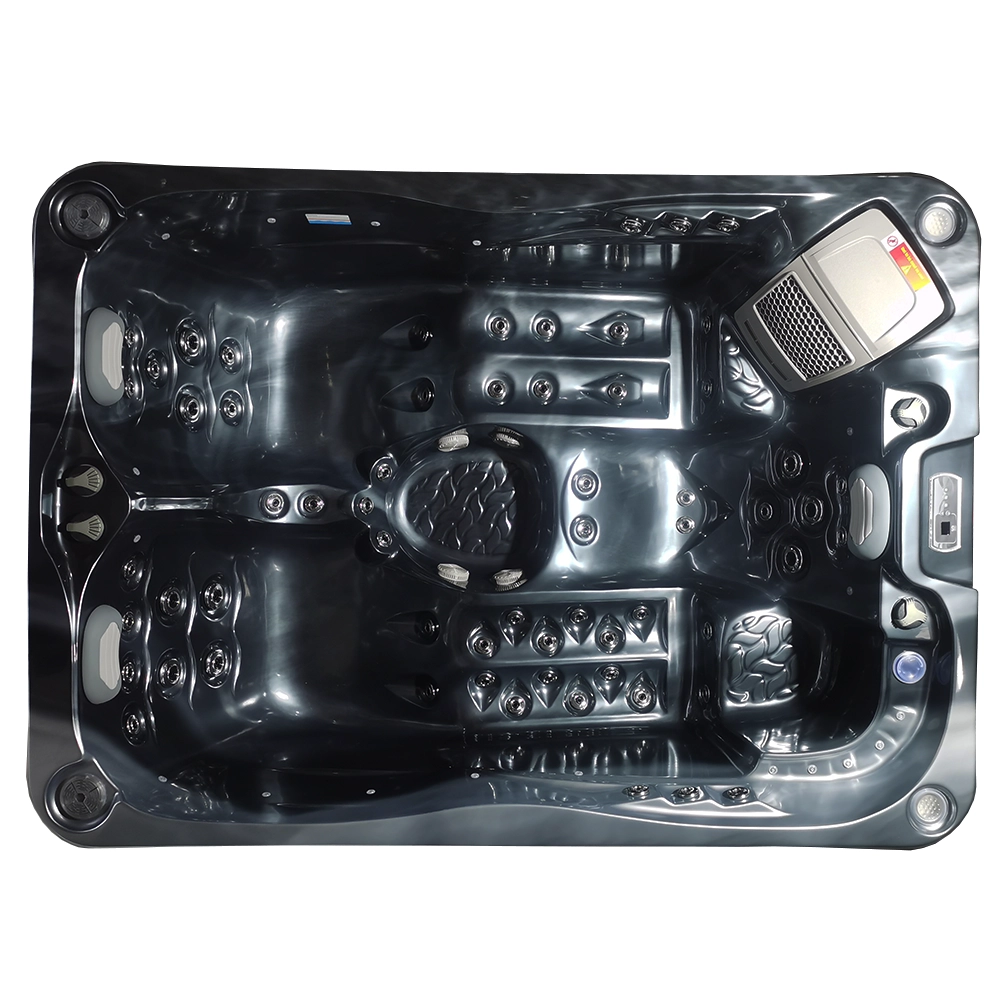 Black 5-Seater 3-Recliner Hot Tub - Hydrotherapy Pro Spa