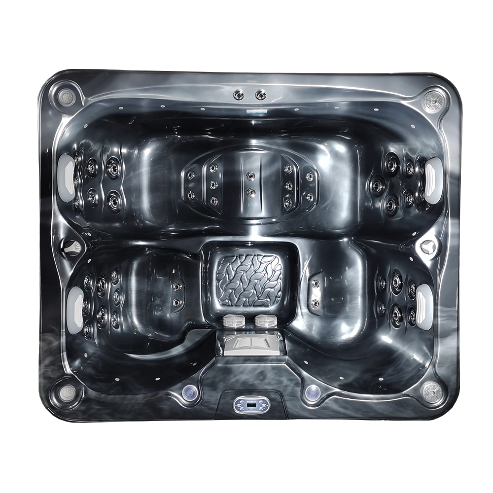 black 3-4 seater hot tub