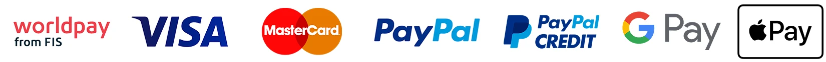 Payments methods acceptable: Worldpay, Visa, Mastercard, Paypal, Paypal credit